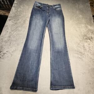 Wrangler Jeans Womens 9x34 Blue Boot Cut Stretch Denim Five Pocket 1009MWZAH
